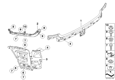 Облицовка, декор.элементы Зд для BMW E87N 116i 1.6 N43 (схема запасных частей)