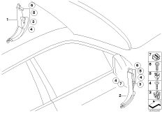 Боковая обшивка пространства для ног для BMW E72 Hybrid X6 N63 (схема запасных частей)