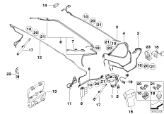 Э/гидр.детали скл.верха с э/гидр.прив. для BMW E46 M3 S54 (схема запасных частей)