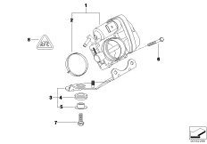 Корпус дроссельной заслонки для BMW R52 Cooper S W11 (схема запасных частей)