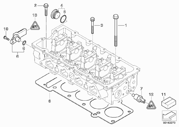 Головка блока цилиндров-доп.элементы для BMW R50 One 1.4i W10 (схема запчастей)