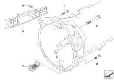 Крепление/дополнит.элементы КПП для BMW E90 325xi N52 (схема запасных частей)
