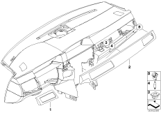 Декоративные планки, алюминий для BMW E61 550i N62N (схема запасных частей)