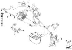 Топливопроводы для BMW R56 One D W16 (схема запасных частей)