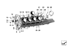 Картер двигателя для BMW V8 3200CS 8-Zyl (схема запасных частей)