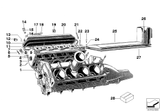Головка блока цилиндров/крышка головки для BMW V8 501 8-Zyl (схема запасных частей)