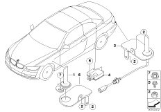 Детали телефонной антенны для BMW E93 330i N52N (схема запасных частей)
