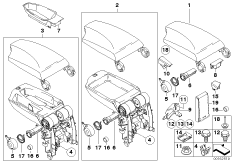 Подлокотник на центральной консоли для BMW E88 125i N52N (схема запасных частей)