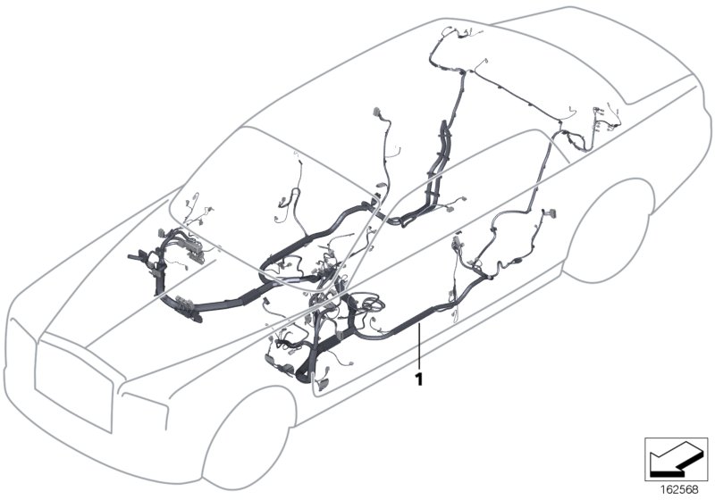 Основной жгут проводов для BMW RR2N Drophead N73 (схема запчастей)