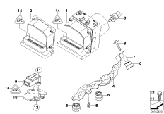Гидроагрегат DSC/ЭБУ/кронштейн для BMW E53 X5 4.4i M62 (схема запасных частей)
