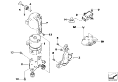 Подкачив. насос/ датчики/ доп.элем. DSC для BMW E53 X5 3.0d M57 (схема запасных частей)