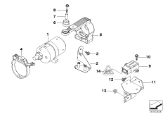 Подкачив. насос/ датчики/ доп.элем. DSC для BMW E39 530i M54 (схема запасных частей)