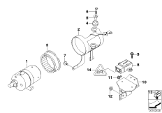 Подкачив. насос/ датчики/ доп.элем. DSC для BMW E39 525i M54 (схема запасных частей)