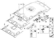 Потолок / поручень для BMW E87N 116d N47 (схема запасных частей)