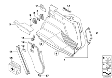 Обшивка багажного отделения П для BMW E81 123d N47S (схема запасных частей)