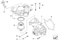 Водяная помпа сист.охлаждения/термостат для BMW E52 Z8 S62 (схема запасных частей)