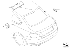 Детали разнесенной антенны для BMW E82 135i N54 (схема запасных частей)