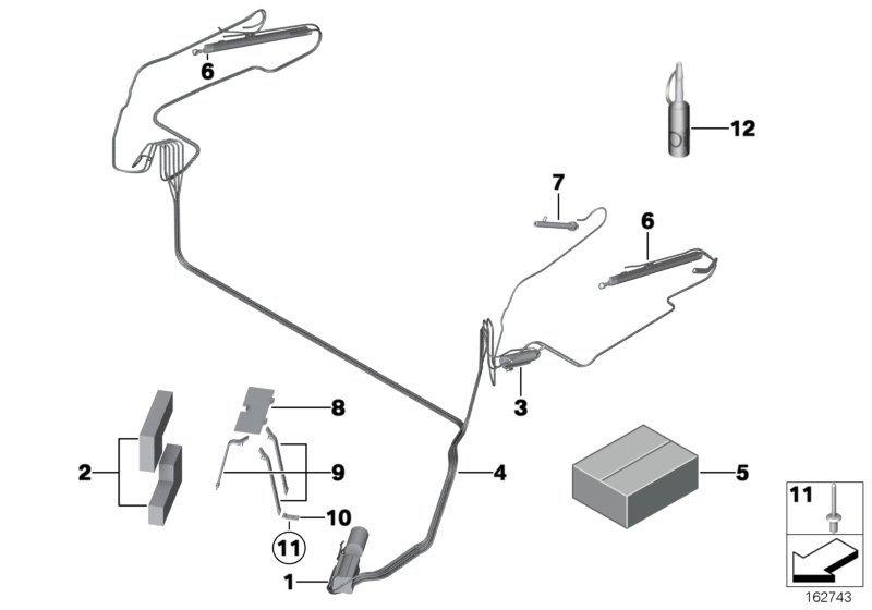 Гидравлический узел складного верха для ROLLS-ROYCE RR2 Drophead N73 (схема запчастей)