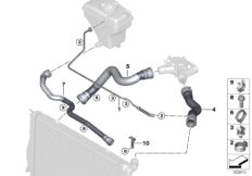 Водяной шланг системы охлаждения для BMW E93N M3 S65 (схема запасных частей)