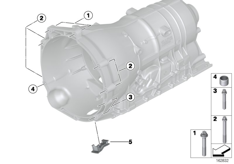 Крепление коробки передач для BMW E91N 330xd N57 (схема запчастей)