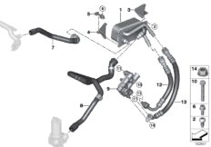 Теплообменник/трубопроводы для BMW E90 M3 S65 (схема запасных частей)