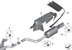 Выхлопная труба для BMW RR2 Drophead N73 (схема запасных частей)