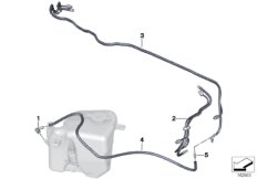 Шлангопроводы стеклоомывателя для BMW RR3 Coupé N73 (схема запасных частей)