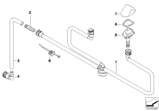 Детали системы омывателей фар для BMW E87N 118i N43 (схема запасных частей)