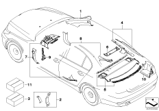 Облицовка кузова Внутр для BMW E60N 550i N62N (схема запасных частей)