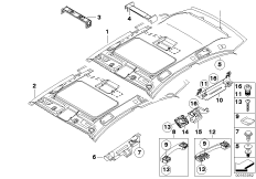 Потолок для BMW E81 120d N47 (схема запасных частей)