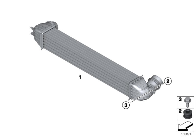 Охладитель наддувочного воздуха для BMW R57N Coop.S JCW N18 (схема запчастей)