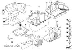 Обшивка багажного отделения Бок для BMW E93 M3 S65 (схема запасных частей)