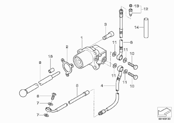 Привод управления сцеплением для BMW 89V3 K 1200 LT 99 (0545,0555) 0 (схема запчастей)