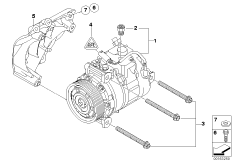 Compressore climatiz. - Ricambi Usati для BMW E63N 630i N53 (схема запасных частей)
