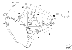 Водяные шланги системы охлаждения для BMW K44 K 1200 GT (0587,0597) 0 (схема запасных частей)