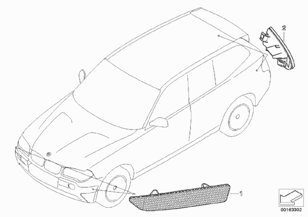 Отражатель для BMW E83N X3 2.0i N46 (схема запчастей)