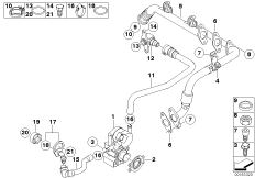 Система впуска AGR для BMW E92 325xi N53 (схема запасных частей)
