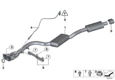 Катализатор/передний доп.глушитель для BMW E87N 116i 1.6 N43 (схема запасных частей)