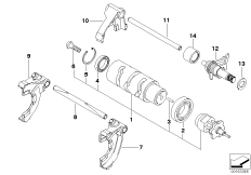Детали механизма ПП 6-ступенчатой КПП для BMW K44 K 1300 GT (0538,0539) 0 (схема запасных частей)