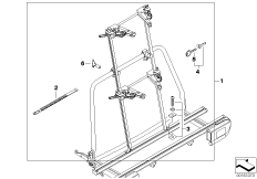 Багажник д.баг.дв., крепл.лыж/сноуборда для BMW E93 325i N52N (схема запасных частей)
