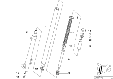 Неподвижная труба вилки/амортизатор для BMW K71 F 800 GT (0B03, 0B13) 0 (схема запасных частей)