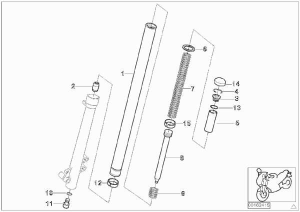 Неподвижная труба вилки/амортизатор для BMW K71 F 800 GT (0B03, 0B13) 0 (схема запчастей)