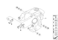 Топливный бак/деталь крепления для BMW K25 R 1200 GS 10 (0450,0460) 0 (схема запасных частей)