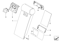 Подлокотник заднего сиденья многофункц. для BMW E83 X3 3.0i M54 (схема запасных частей)
