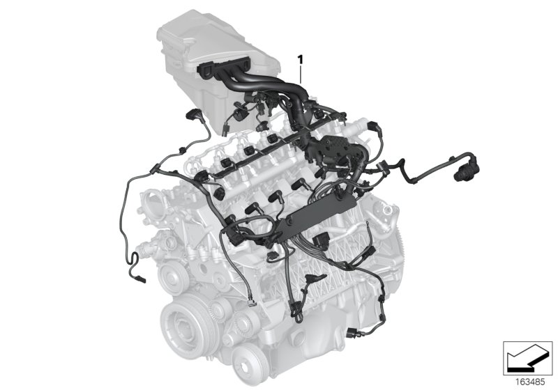жгут проводов двигателя для BMW E70 X5 3.0sd M57N2 (схема запчастей)