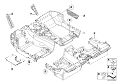 облицовка днища для BMW E64N 650i N62N (схема запасных частей)