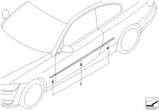 Накладки Бок для BMW E93N 323i N52N (схема запасных частей)