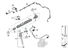 Ресивер/инжектор/провод для BMW F21 116d ed N47N (схема запасных частей)