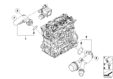 Водяной шланг системы охлаждения для BMW E93N 320i N46N (схема запасных частей)