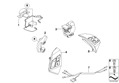 Электронный блок в рулевом колесе для BMW E61N 530i N52N (схема запасных частей)